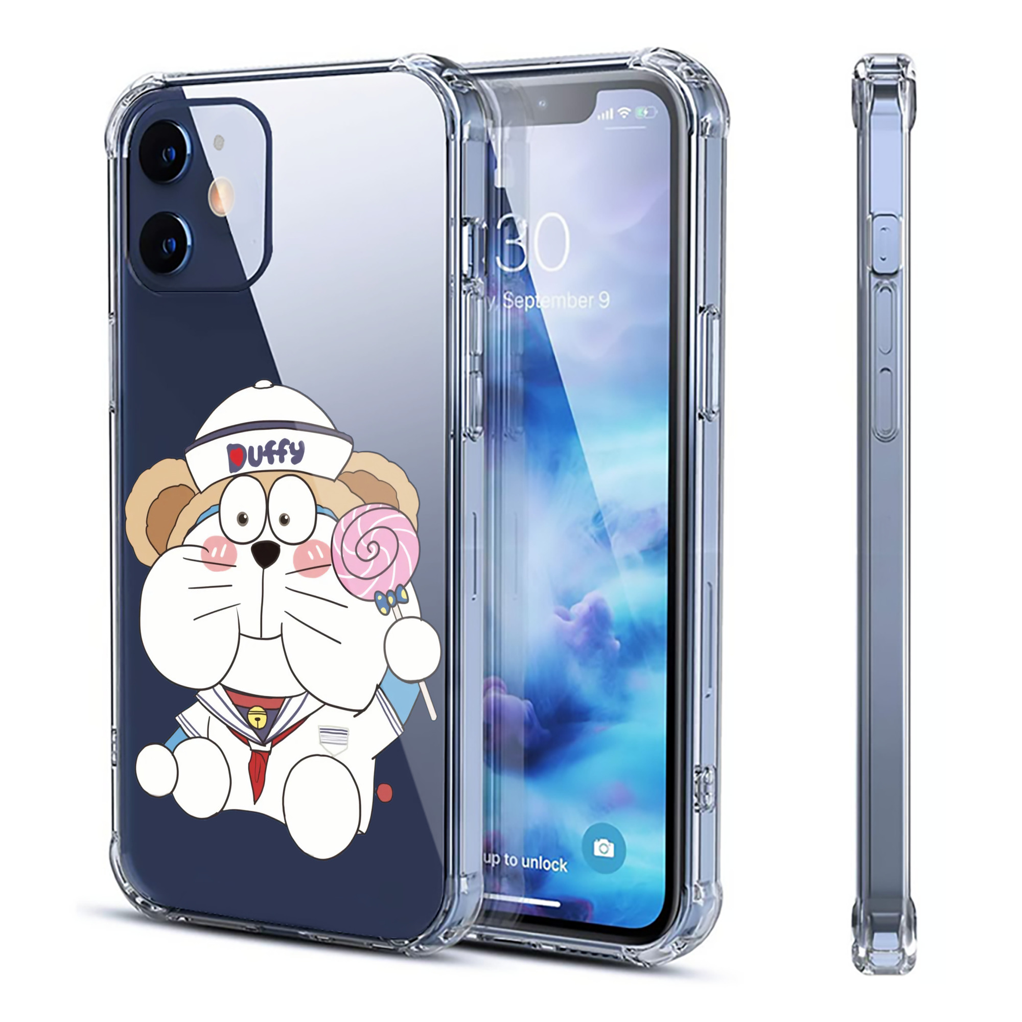 （画像用） ドラえもん Doraemon 【iPhone 12シリーズ対応】透明スマホケース（クリアソフトケース）